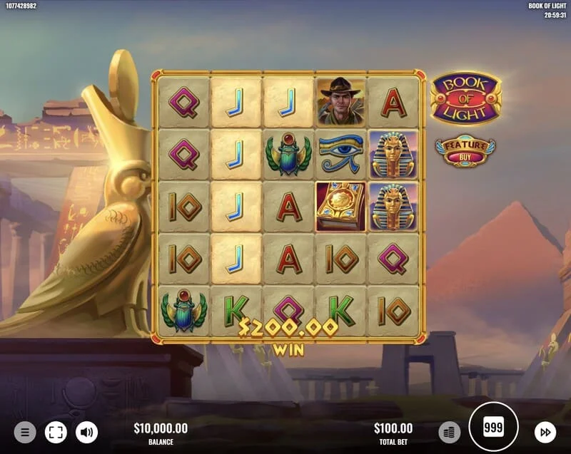 Book of Lights - Garis kemenangan dalam permainan dasar dengan Multiplier Wild